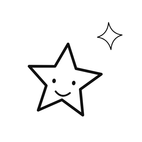 An illustrated star rocks into a little bow; sparkle supplies the accompanying visual context.